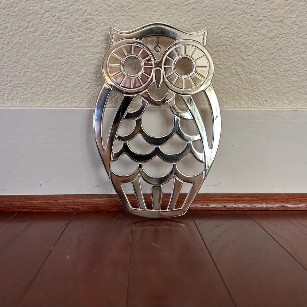 Vintage Leonard Silverplate Owl Trivet – Italian Made Decorative Hot Plate MCM